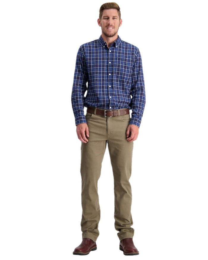 Gunsmoke Coloured Swanndri Mens Riffle Cotton Stretch Jeans on white background #colour_gunsmoke