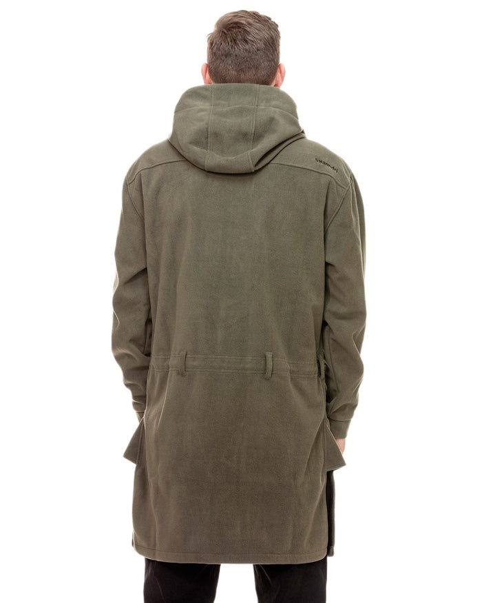 Forest Coloured Swanndri Mens Tundra Technical Fleece Anorak on white background #colour_forest