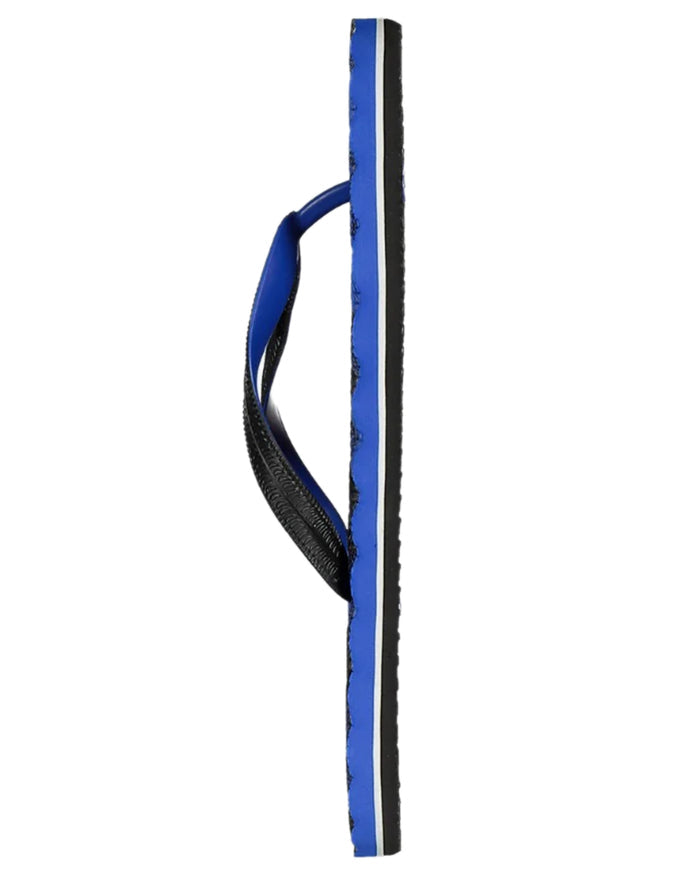 Blue Black Check Coloured Swanndri Swanndal Jandal on white background #colour_blue-black-check