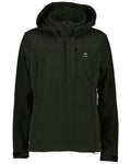 Olive Coloured Swanndri Womens High Rock Fleece Hoodie on white background #colour_olive