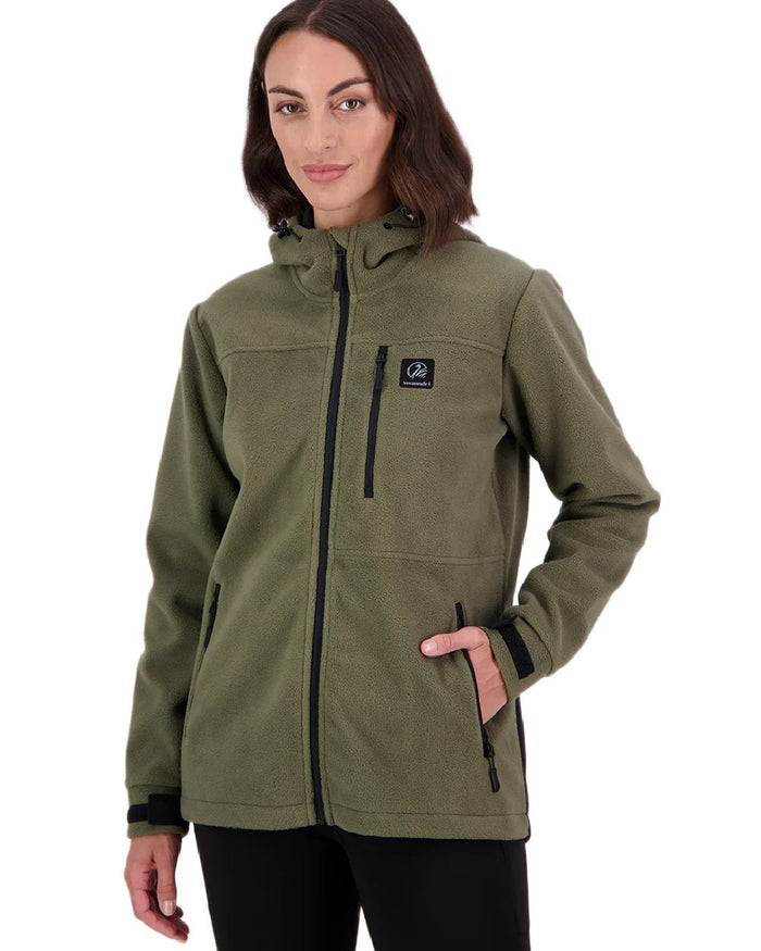 Forest Coloured Swanndri Womens High Rock Stormshield Jacket on white background #colour_forest