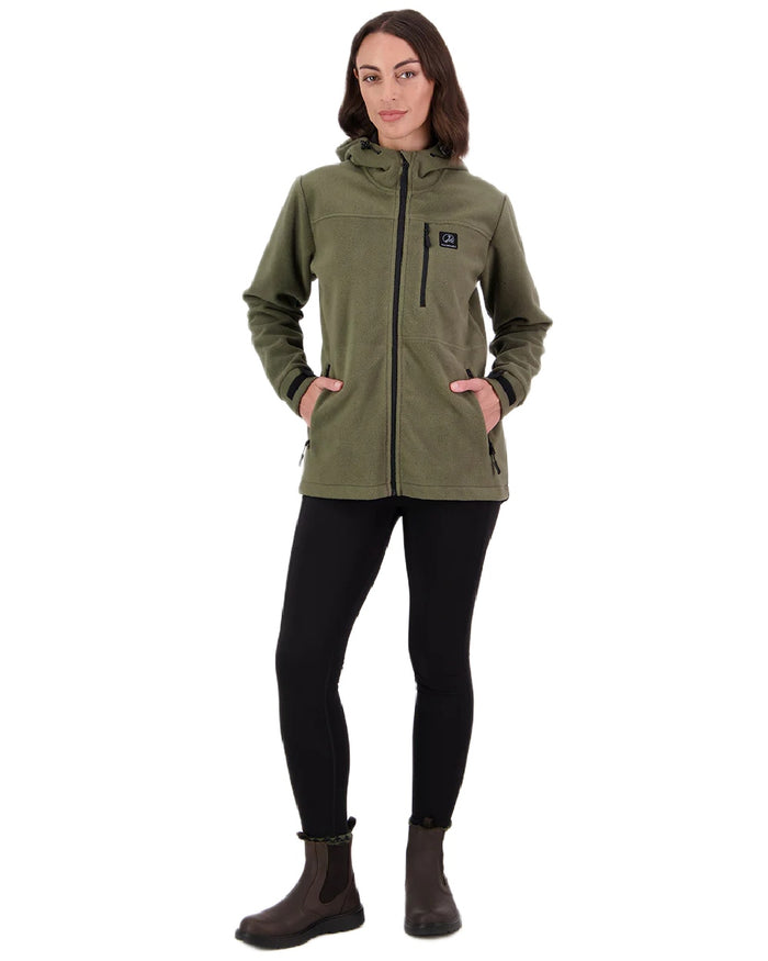 Forest Coloured Swanndri Womens High Rock Stormshield Jacket on white background #colour_forest