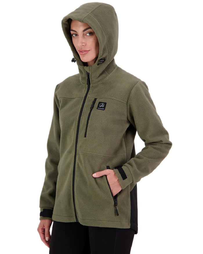 Forest Coloured Swanndri Womens High Rock Stormshield Jacket on white background #colour_forest