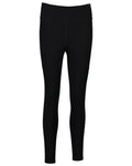 Black Coloured Swanndri Womens Merino Fusion Leggings on white background #colour_black