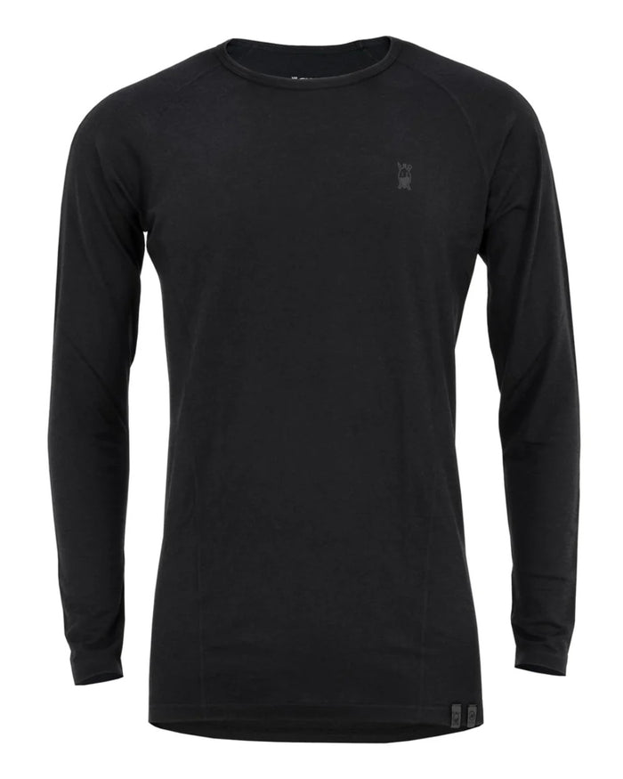 Onyx Coloured Swazi The Hoodoo Long Sleeve T-Shirt On A White Background #colour_onyx