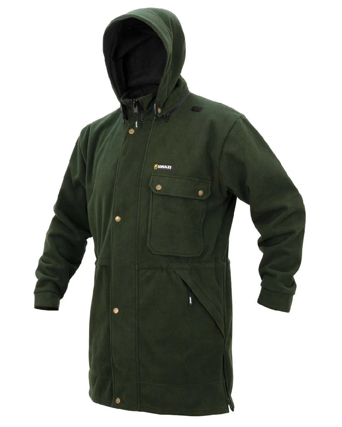 Olive coloured Swazi Mens Windriver Jacket on white background #colour_olive