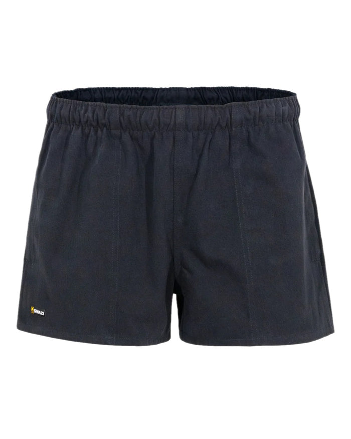 Black Coloured Swazi Moley Shorts on white background #colour_black