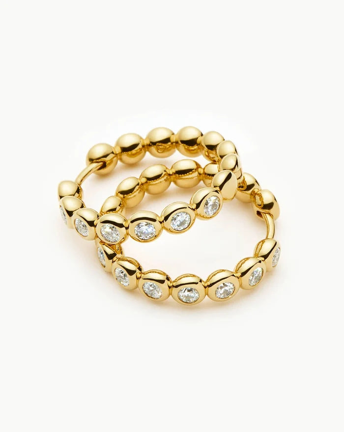 Tennis Classic Hoop Earrings | 18ct Gold Plated/Cubic Zirconia Earrings Missoma
