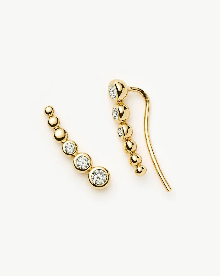 Tennis Climber Earrings | 18ct Gold Vermeil/Cubic Zirconia Earrings Missoma