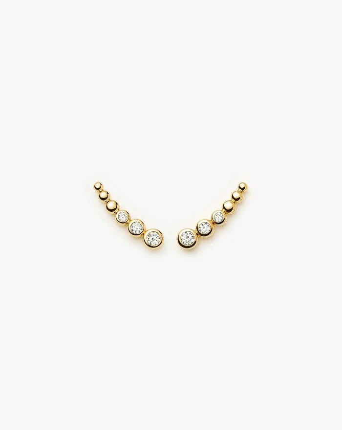 Tennis Climber Earrings | 18ct Gold Vermeil/Cubic Zirconia Earrings Missoma