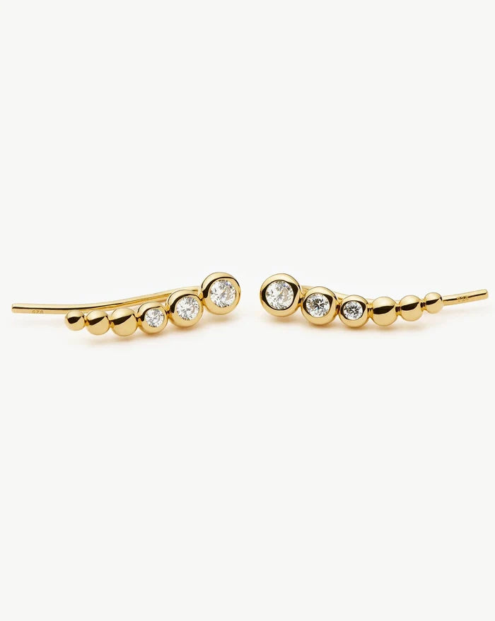 Tennis Climber Earrings | 18ct Gold Vermeil/Cubic Zirconia Earrings Missoma