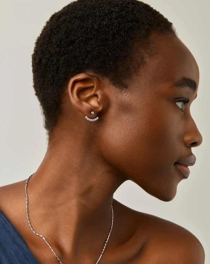 Tennis Ear Jacket Stud Earrings | Sterling Silver/Cubic Zirconia Earrings Missoma