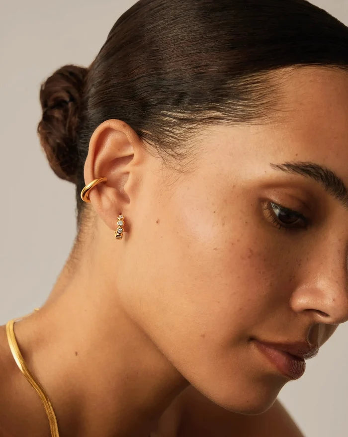 Tennis Small Hoop Earrings | 18ct Gold Vermeil Cubic Zirconia Earrings Missoma