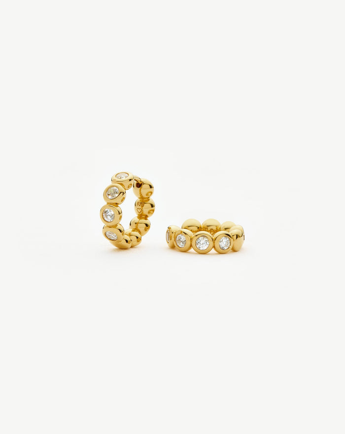 Tennis Small Hoop Earrings| 18ct Gold Vermeil Cubic Zirconia Earrings Missoma