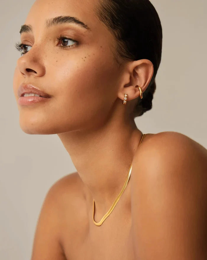 Tennis Small Hoop Earrings | 18ct Gold Vermeil Cubic Zirconia Earrings Missoma