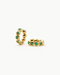 Tennis Small Hoop Earrings | 18ct Gold Plated/Emerald Green Nano-crystal Earrings Missoma