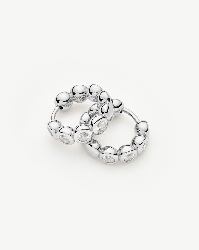 Tennis Small Hoop Earrings| Sterling Silver Cubic Zirconia Earrings Missoma