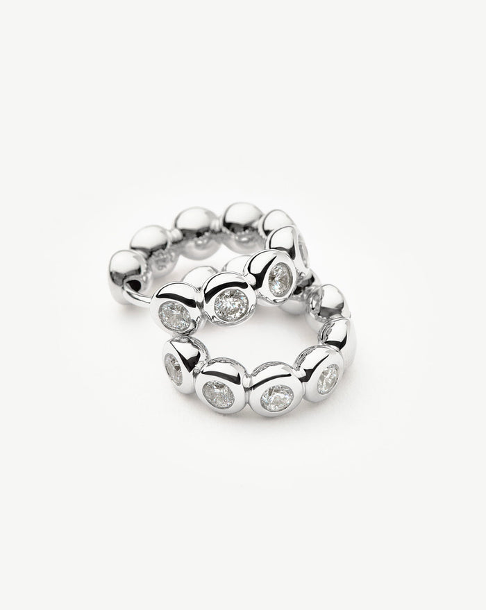 Tennis Small Hoop Earrings| Sterling Silver Cubic Zirconia Earrings Missoma