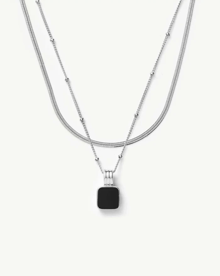 The Black Onyx Necklace Set | Sterling Silver, Silver Plated Necklace Sets Missoma