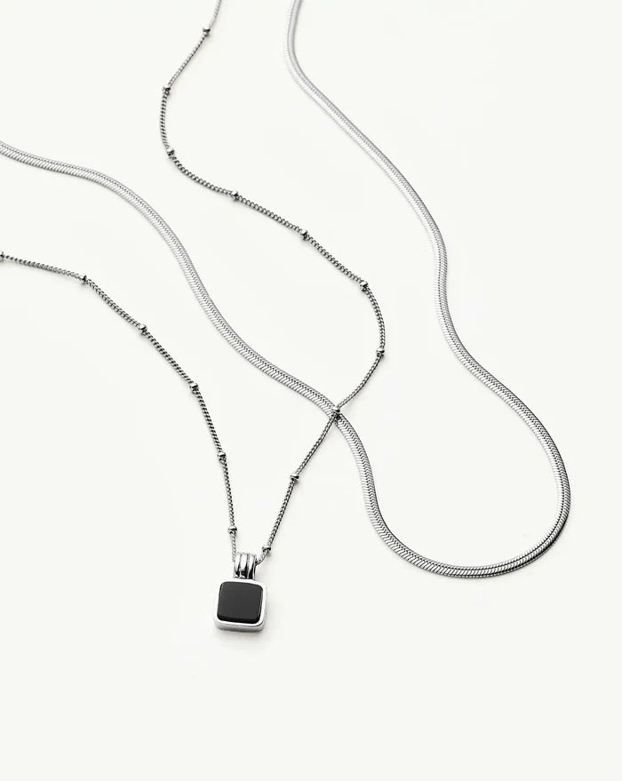 The Black Onyx Necklace Set | Sterling Silver, Silver Plated Necklace Sets Missoma