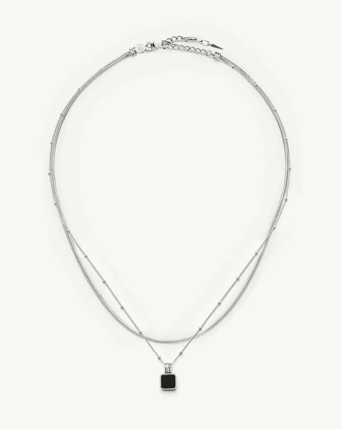 The Black Onyx Necklace Set | Sterling Silver, Silver Plated Necklace Sets Missoma
