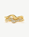 Molten Stacking Ring Set | 18ct Gold Vermeil/Cubic Zirconia Rings Missoma