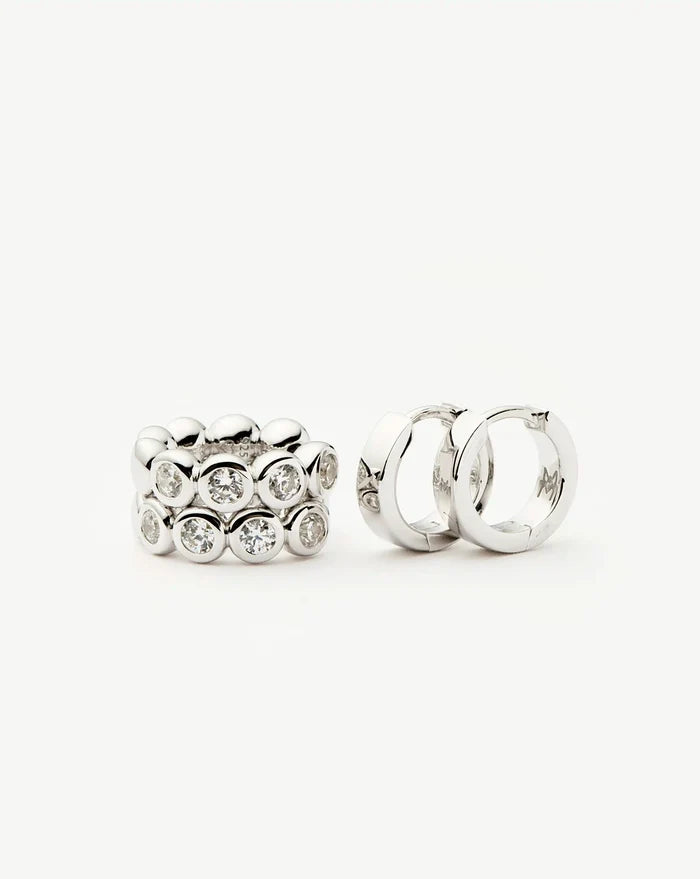 Tennis & Chubby Hoop Earring Set | Sterling Silver Earrings Missoma