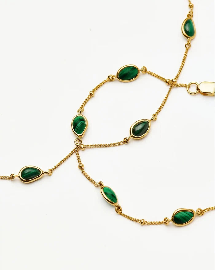 Iconic Magma Gemstone Choker & Bracelet Set | 18ct Gold Vermeil/Malachite Bracelets Missoma