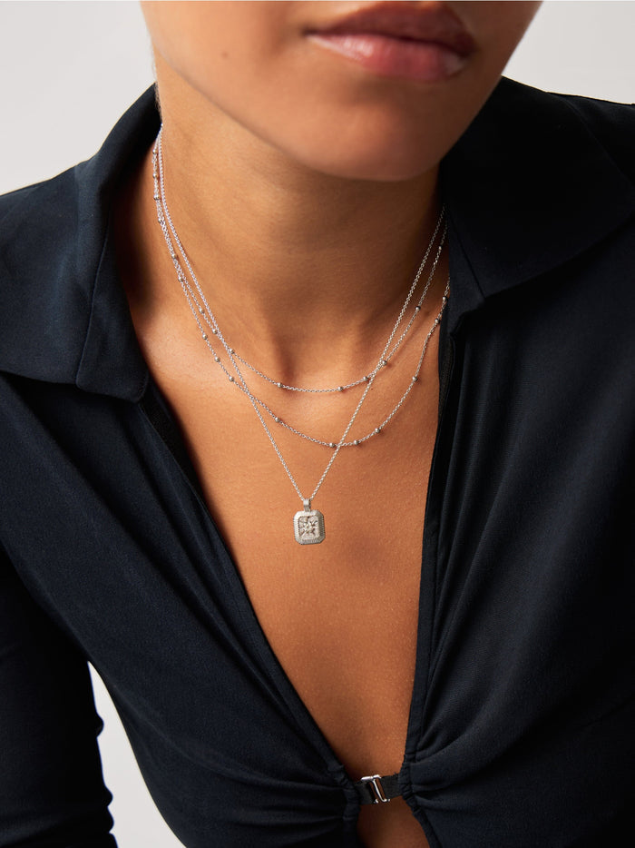 April Birthstone Necklace & Charm Earrings Set | Sterling Silver/Crystal Necklaces Missoma