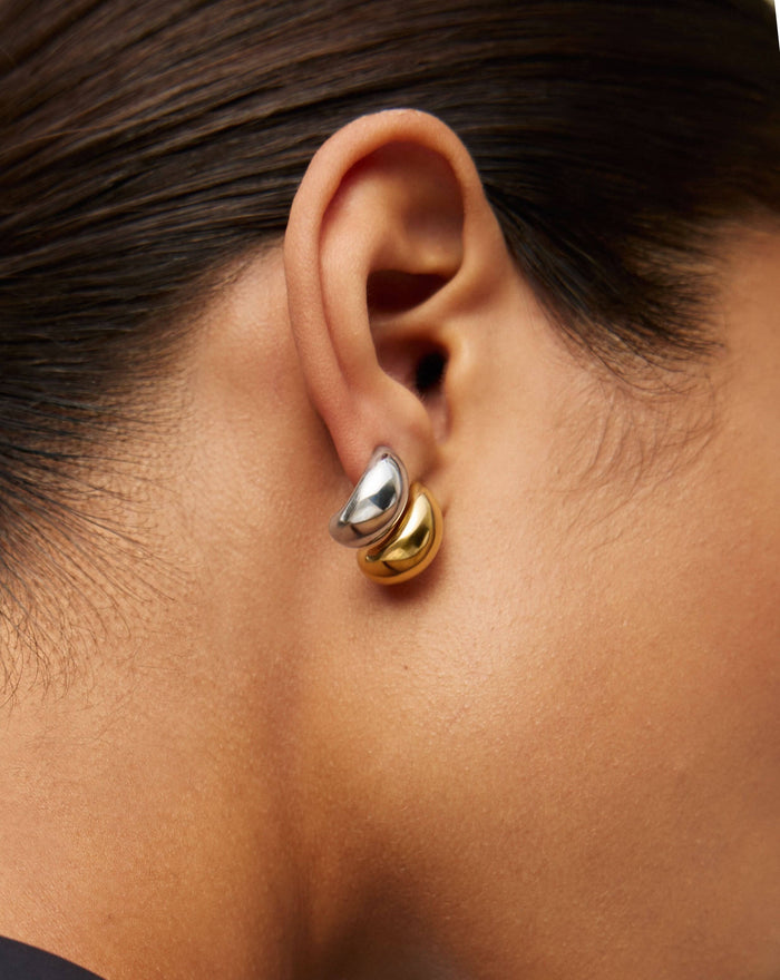 Savi Dome Mini Hoop Earring Set | Mixed Metal Layering Sets Missoma