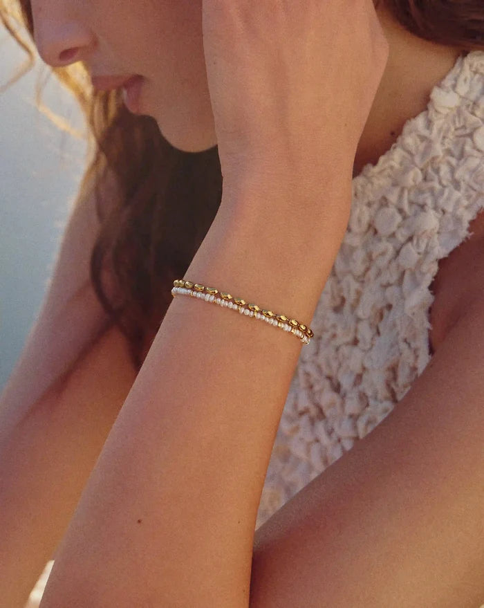 The Pearl-fect Bracelet Set | 18ct Gold Plated Bracelets Missoma