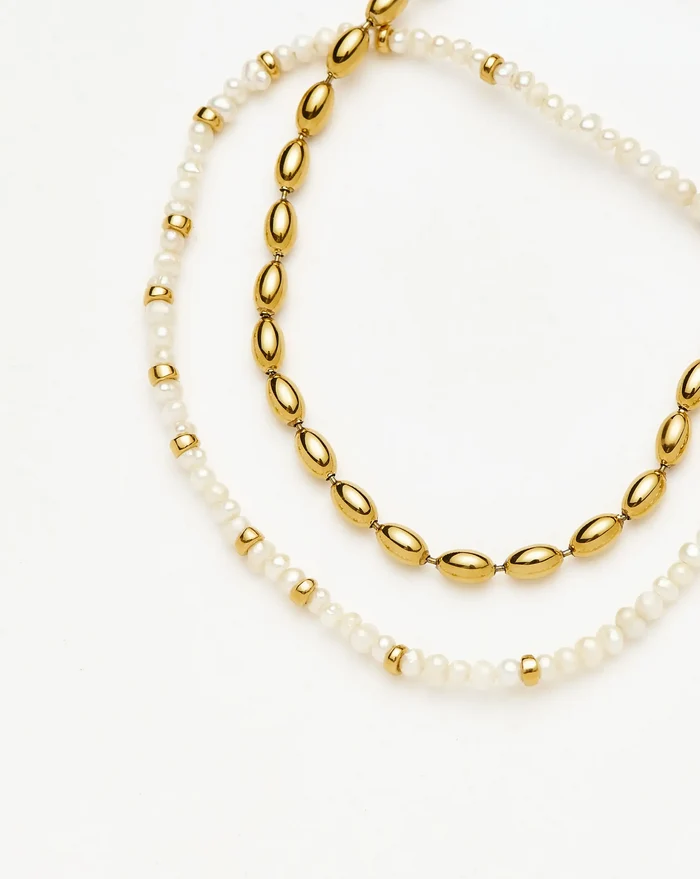 The Pearl-fect Bracelet Set | 18ct Gold Plated Bracelets Missoma