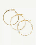 The Pearl-fect Trio Bracelet Set | 18ct Gold Plated/Pearl Bracelets Missoma