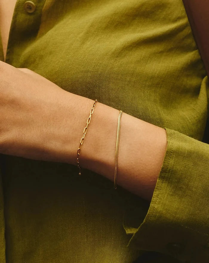 Thin Snake Chain Bracelet | 18ct Gold Plated Bracelets Missoma