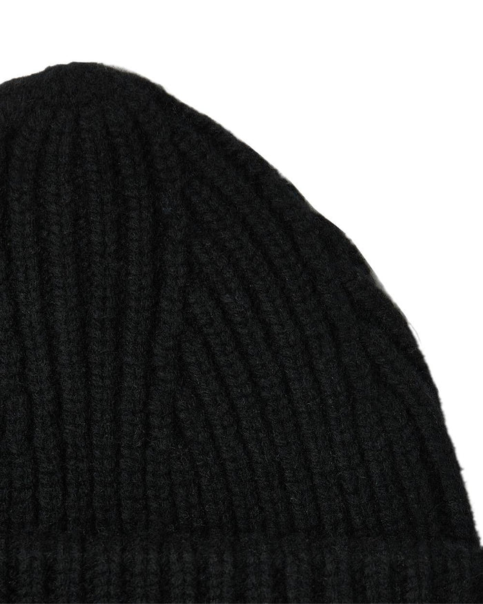 Black Coloured Tilley Alpine Beanie on white background #colour_black