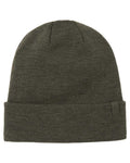 Olive Coloured Tilley Hydrowool Beanie on white background #colour_olive