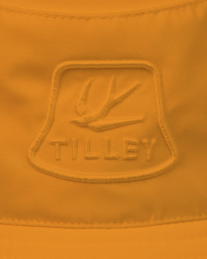 Orange Coloured Tilley T1 Performance Bucket Hat on white background #colour_orange