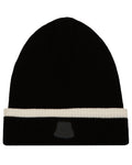 Black Coloured Tilley The Hydrowool Rib Beanie on white background #colour_black