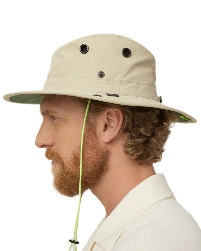 Stone Green coloured Tilley TWS1 All Weather Hat on white background #colour_stone-green
