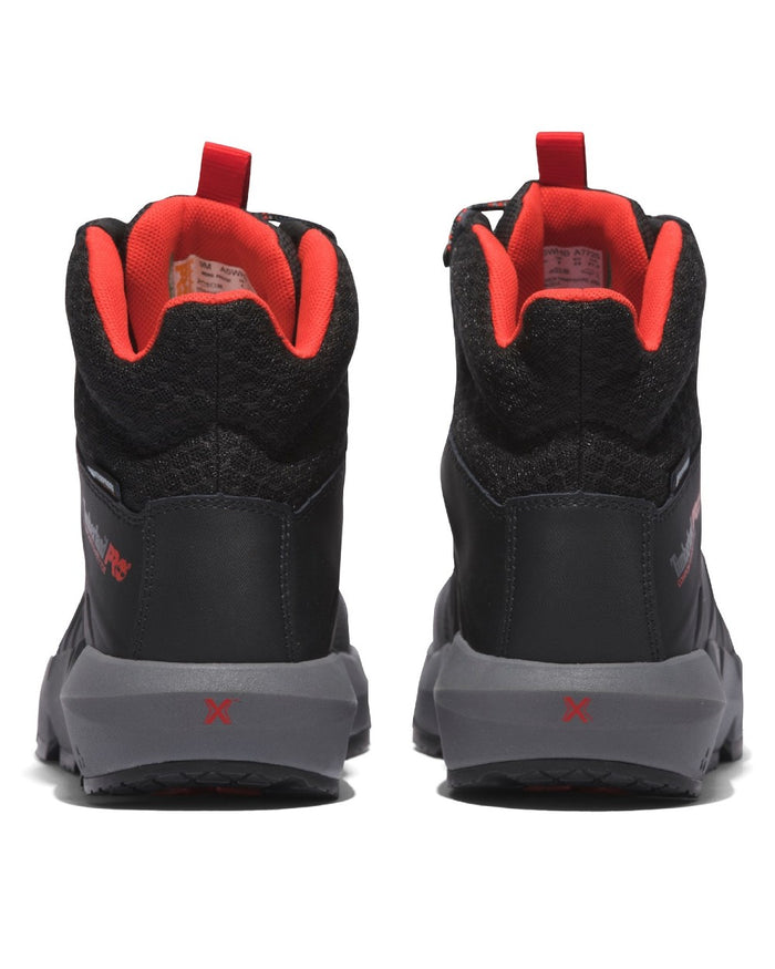 Black/Red coloured Timberland Pro Morphix 6" Safety Boots on white background #colour_black-red