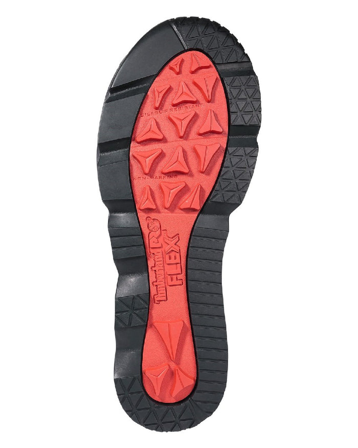 Black/Red coloured Timberland Pro Morphix 6" Safety Boots on white background #colour_black-red
