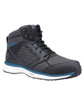 Black Blue Coloured Timberland Pro Mens Reaxion Mid Composite Safety Boots 2.0 on White Background
#colour_black-blue