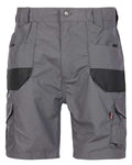 Grey Coloured TuffStuff Elite Work Shorts On A White Background
