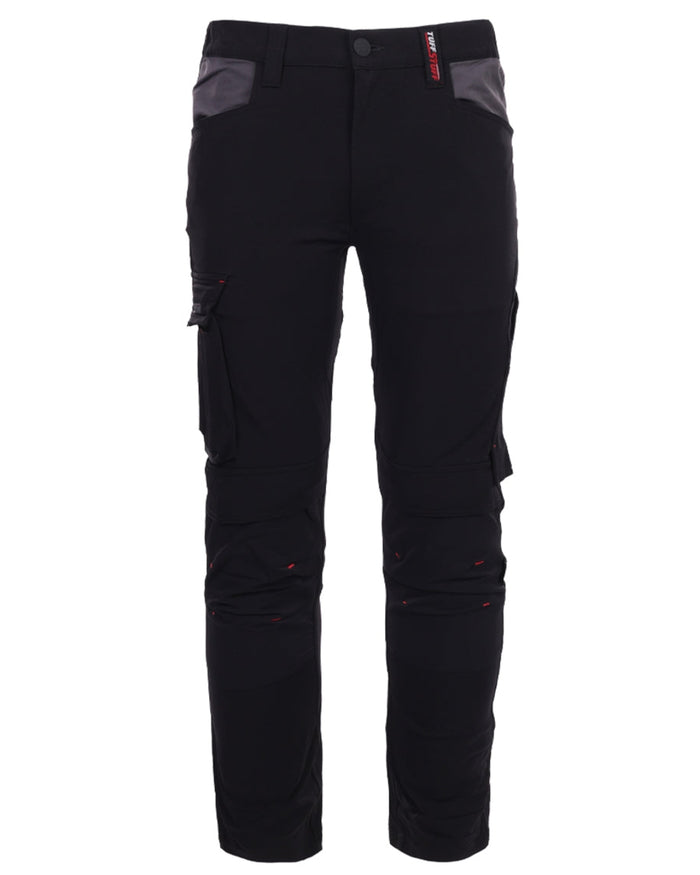 Black coloured TuffStuff Evo Flex Trousers on White background #colour_black