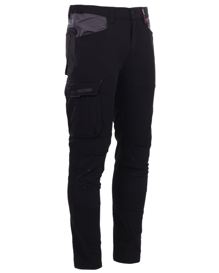 Black coloured TuffStuff Evo Flex Trousers on White background #colour_black