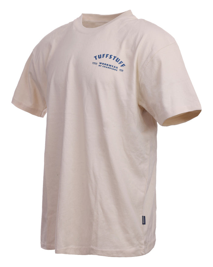 White coloured TuffStuff Icon T-Shirt on White background #colour_white