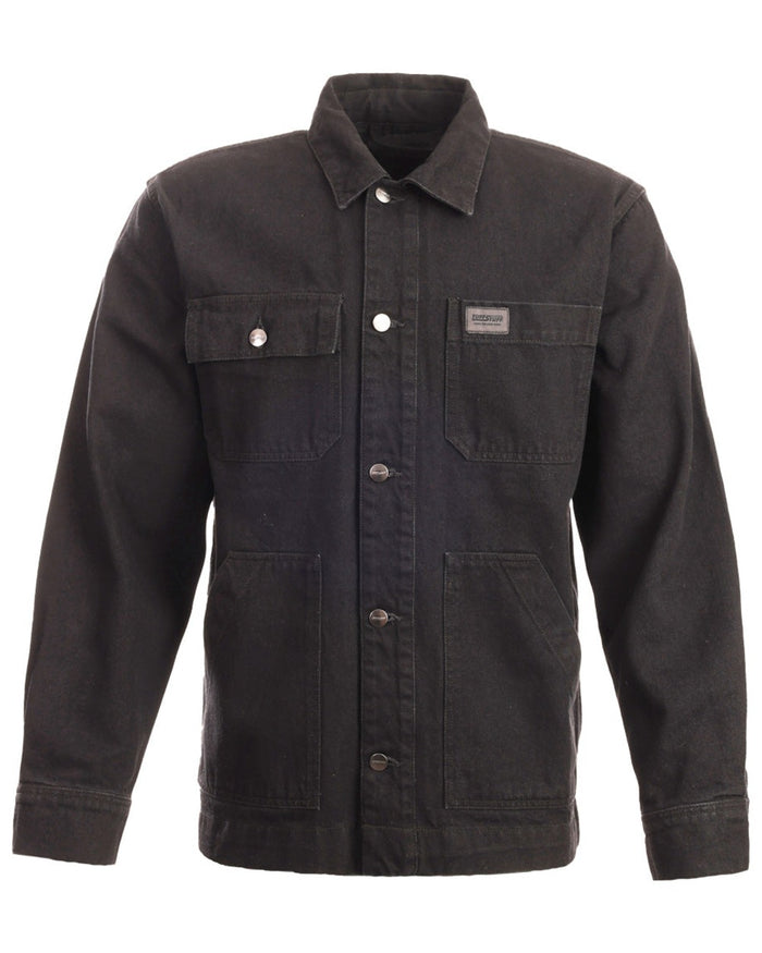 Black coloured TuffStuff Ranger Jacket on white background #colour_black