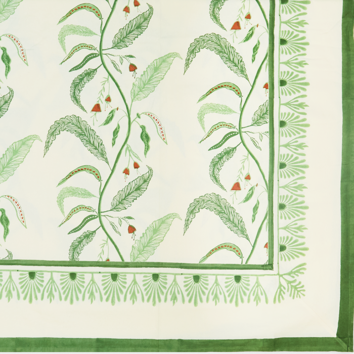 Tuileries Tablecloth Blockprinted Trim
