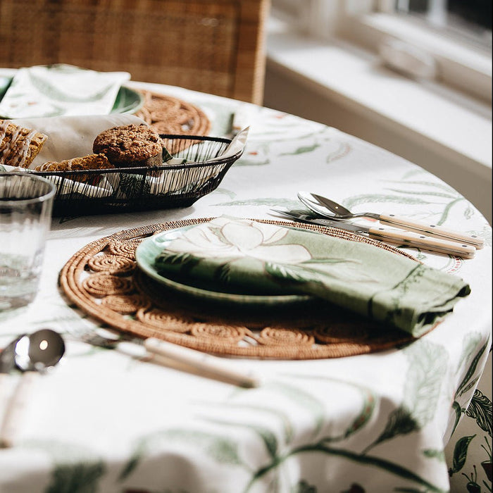 Tuileries Tablecloth Blockprinted Trim - Liza Pruitt