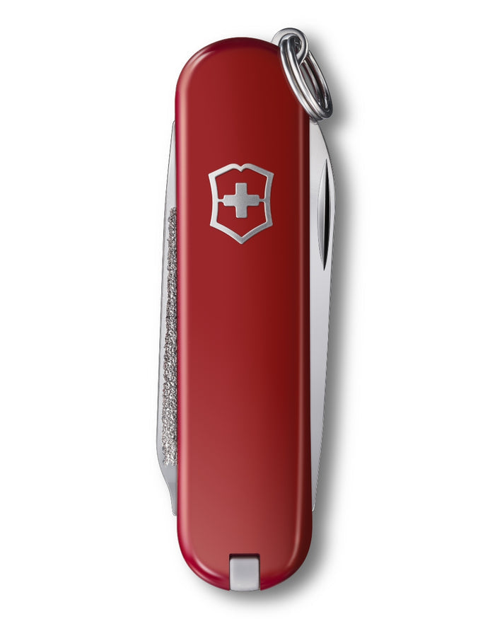 Red coloured Victorinox Escort Swiss Army Lightweight Pocket Knife on white background #colour_red
